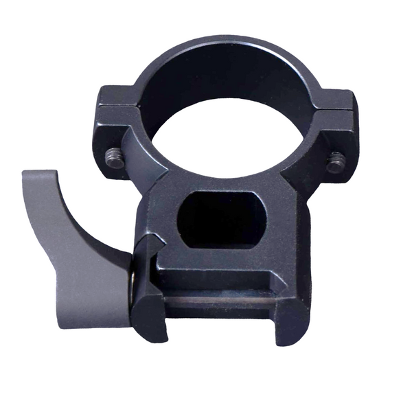 Load image into Gallery viewer, Quick Detach Scope Rings for 30 mm Tube Rifle Scopes. No tools required. Thumb twist-handle to tighten and to detach. The lever can be re-positioned after tightening by pulling, adjusting the position, and releasing the handle. These rings are compatible with both Picatinny and Weaver rails. Lightweight and solid build with hardened steel hardware and a 6061 aircraft-grade aluminum body.