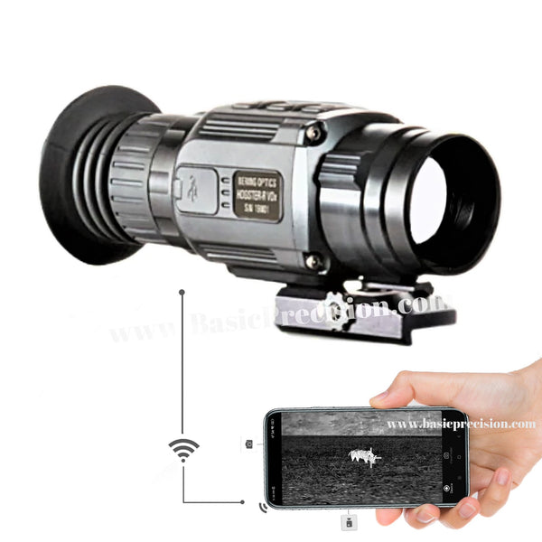 Load image into Gallery viewer, Bering Optics Hogster Vibe Thermal Scope Shown Transmitting Thermal Image Of A Hog On A Phone During Night Hunting