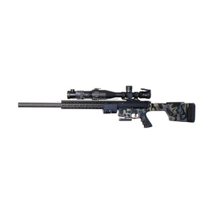 Bering Optics SUPER YOTER-C Thermal Clip-On Attachment with 50mm lens and 640x480 pxl. resolution and VOx core installed on AR-10 Integrally-Suppressed Rifle Using Through-Lever Adaptor - Side Vew
