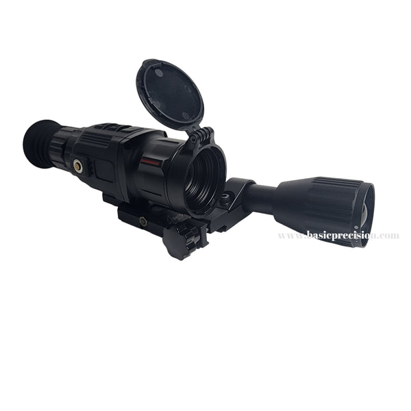 Load image into Gallery viewer, Bering Optics Hogster Charge Digital Night Vision Scope For Day And Night Hunting Shown With Included Picatinny Mountable IR Flashlight