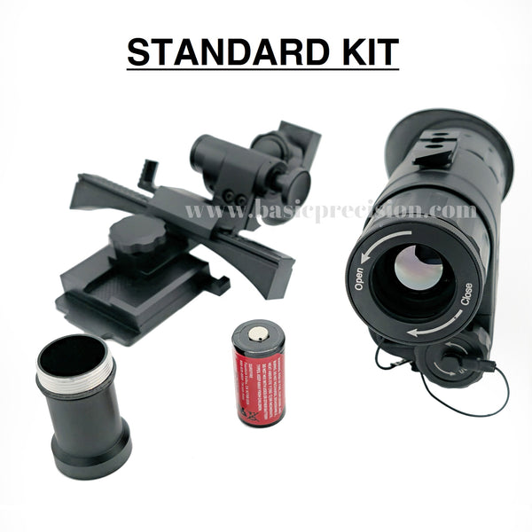 Load image into Gallery viewer, The Bering Optics Multipurpose MULTITASK 1.0x25 handheld and head/helmet mountable Thermal Monocular Shown With The Standard Power Kit Option