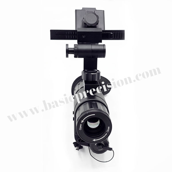 Load image into Gallery viewer, The Bering Optics Multipurpose MULTITASK 1.0x25 handheld and head/helmet mountable Thermal Monocular Shown With The Helmet Mounting Gear Attached - Front View.