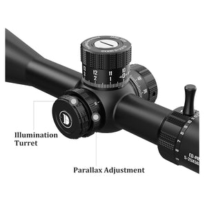 DiscoveryOpt ED-PRS GEN-II 5-25X56mm Riflescope With Extra Low Dispercion Premium Glass, Zero Stop, Illuminated Reticle, And Guaranteed Tracking