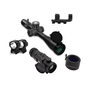 Bering OpticsSuper Yoter-C Thermal Clip On Showed In A Bundle With Discovery Optics 5x-25x Extra Low Dispersion Glass PRS Daytime Riflescope, Through-Lever Adaptor, Premium Picatinny Rings, And 20 MOA Picatinny Base