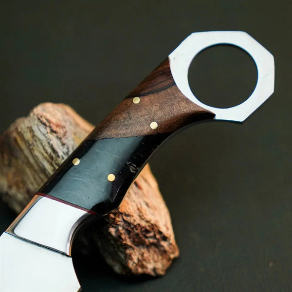 Load image into Gallery viewer, 9.7" Handmade Stainless Steel Hunting Knife – Full Tang Wood Handle