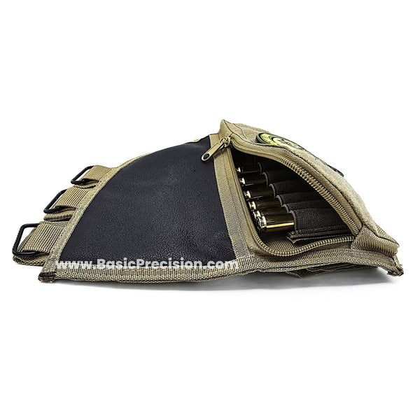 Load image into Gallery viewer, Basic Cheek Riser, showing the cheek rest side, metal loops and side pocket for spare ammunition, compatible with Bering Optics Hogster, Super Hogster, and Super Yoter  thermal scopesBering Optics Hogster, Super Hogster, and Super Yoter  thermal scopes