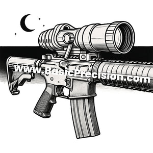 Bering Optics Night Vision Monocular HiPo 4.3x x 60mm Mounted On Ar-platform Rifle