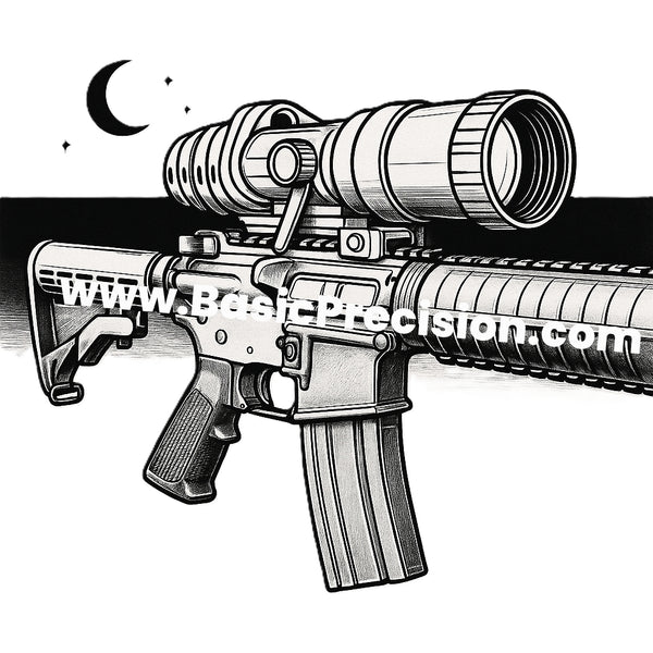Load image into Gallery viewer, Bering Optics Night Vision Monocular HiPo 4.3x x 60mm Mounted On Ar-platform Rifle
