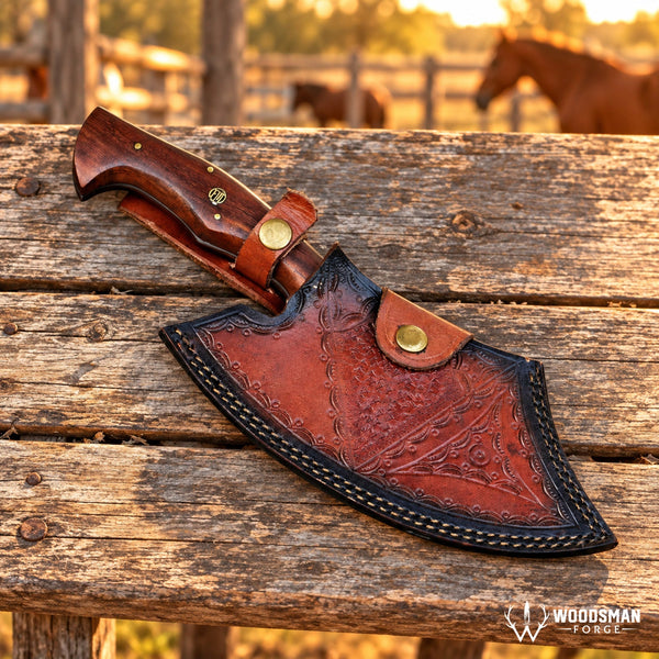 Load image into Gallery viewer, Ironvale Timbercrest J2 Steel Cleaver Knife – 13-Inch Wood Handle Cleaver