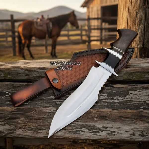 Load image into Gallery viewer, Nightforge D2 Bowie Knife – 14" Rosewood & Micarta Handle