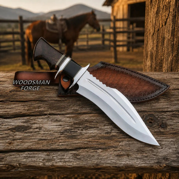Load image into Gallery viewer, Nightforge D2 Bowie Knife – 14" Rosewood & Micarta Handle