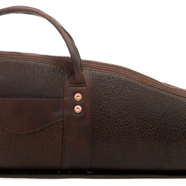 Load image into Gallery viewer, Premium Leather Scoped Hunting Rifle Case - Espresso Color