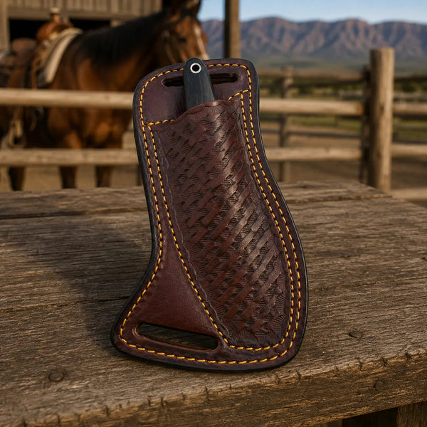 Load image into Gallery viewer, Raspwood Rasp Steel Cowboy Skinner Knife – Wenge Wood & Leather Sheath