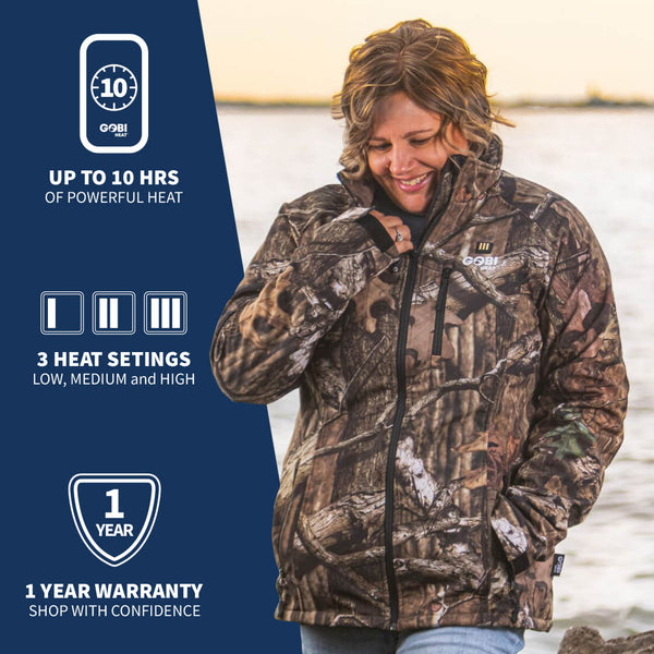 Load image into Gallery viewer, Sahara Women's Heated Hunting Jacket - Mossy Oak Camo