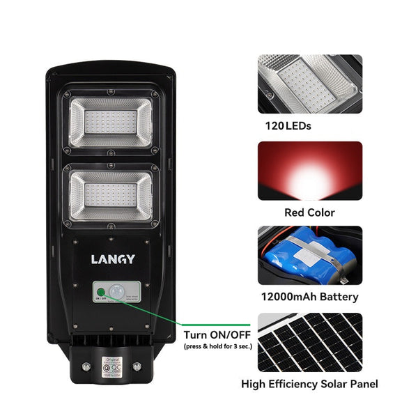 Load image into Gallery viewer, Street / gate / feeder solar light is shown with details of the design