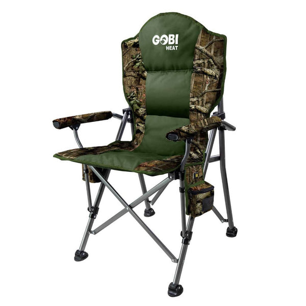 Load image into Gallery viewer, Camouflage and green camping chair with 'GOBI' branding on a white background