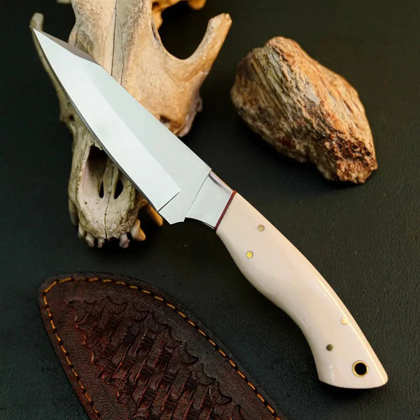 Load image into Gallery viewer, 8.7" Handmade Stainless Steel Bushcraft Knife – Full Tang Resin Handle & Sheath
