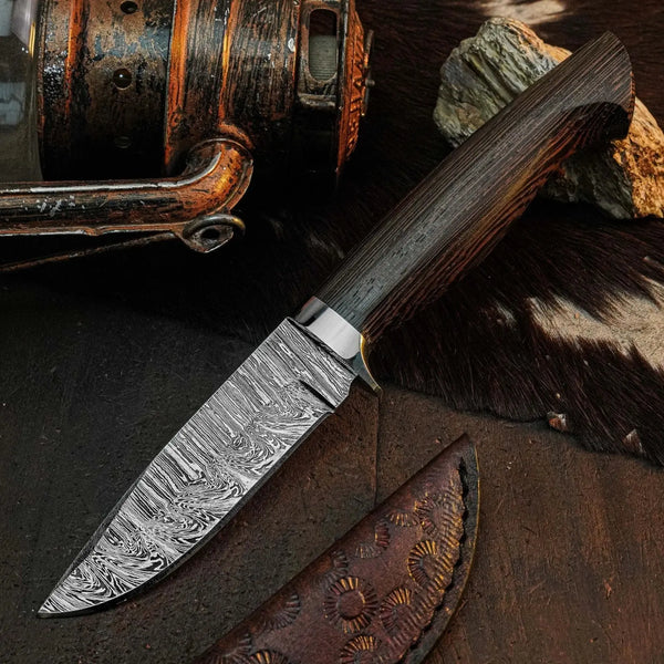 Load image into Gallery viewer, 9.2" Handmade Hunter Skinner Knife – Stainless Steel, Wood Handle & Sheath