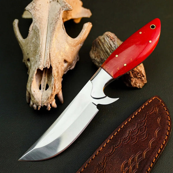 Load image into Gallery viewer, 9" Handmade Stainless Steel Bushcraft Knife – Full Tang Resin Handle & Sheath