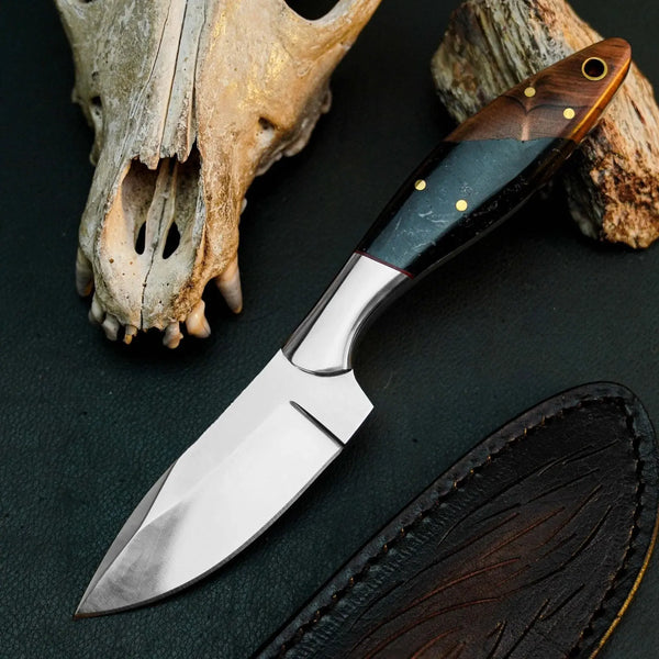 Load image into Gallery viewer, # 9" Handmade Stainless Steel Skinner Knife – Full Tang Wood Handle & Sheath
