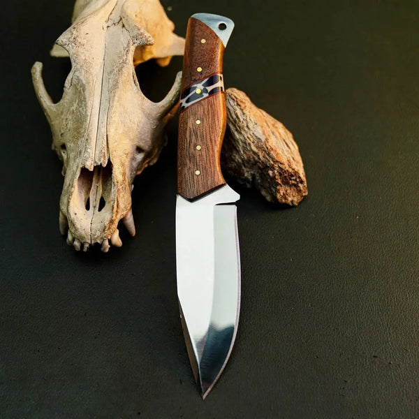 Load image into Gallery viewer, 8.7" Handmade Stainless Steel Bushcraft Knife – Full Tang Wood Handle & Sheath