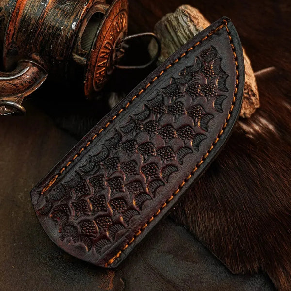 Load image into Gallery viewer, 8.8" Handmade Damascus Bushcraft Knife – Full Tang Wood Handle & Sheath