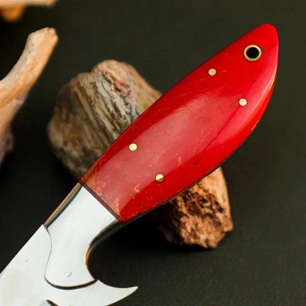 Load image into Gallery viewer, 9" Handmade Stainless Steel Bushcraft Knife – Full Tang Resin Handle & Sheath