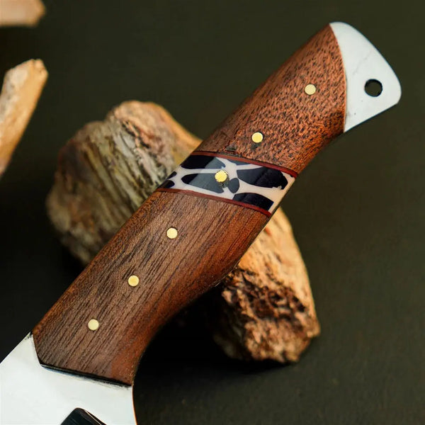 Load image into Gallery viewer, 8.7" Handmade Stainless Steel Bushcraft Knife – Full Tang Wood Handle & Sheath