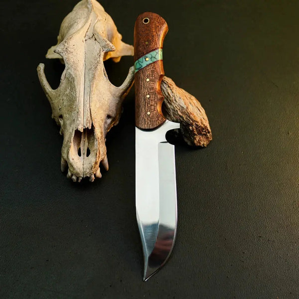 Load image into Gallery viewer, 9.8" Handmade Stainless Steel Bushcraft Knife – Full Tang Wood Handle & Sheath