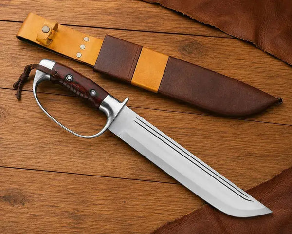 Load image into Gallery viewer, 18-Inch D2 Steel D-Guard Bowie Knife with Rosewood Handle