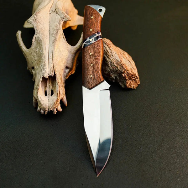 Load image into Gallery viewer, 8.8" Handmade Stainless Steel Bushcraft Knife – Full Tang Wood Handle & Sheath