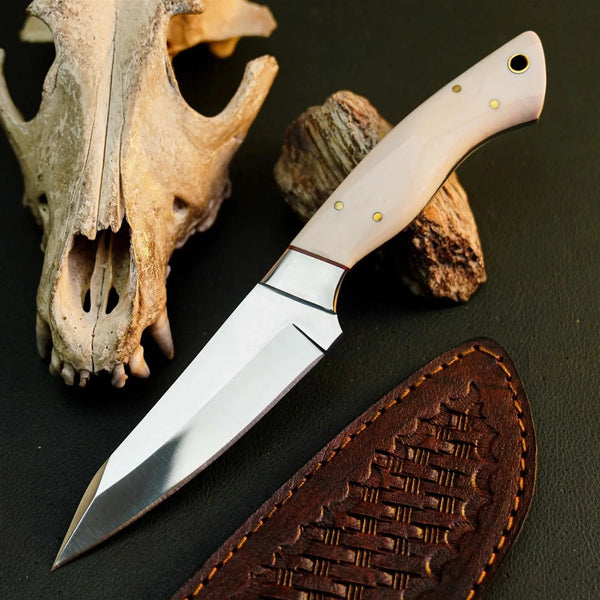 Load image into Gallery viewer, 8.7" Handmade Stainless Steel Bushcraft Knife – Full Tang Resin Handle & Sheath