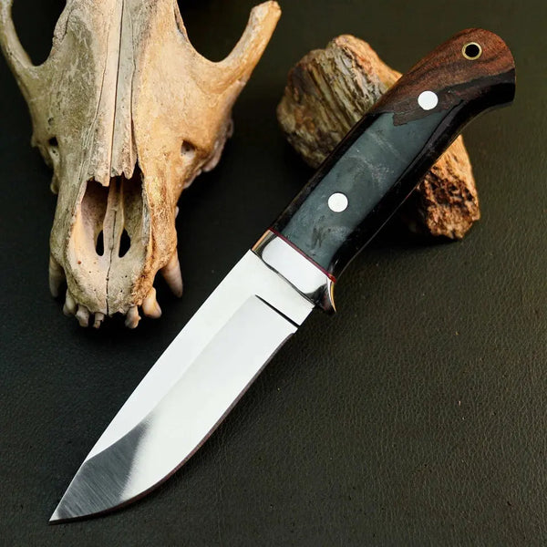 Load image into Gallery viewer, 8.2" Handmade Stainless Steel Bushcraft Knife – Full Tang Resin Handle & Sheath