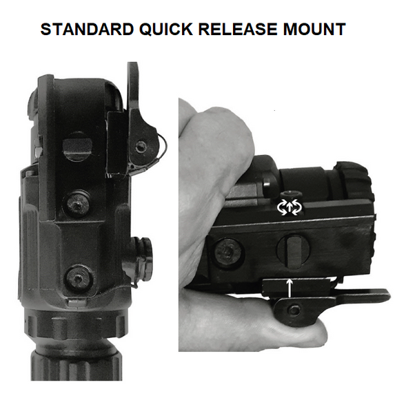 Load image into Gallery viewer, Bottom View of Bering Optics Thermal Scope with Standard QD Picatinny Mount
