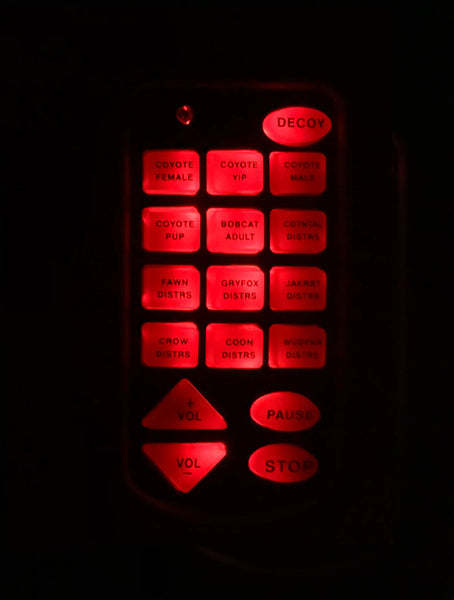 Load image into Gallery viewer, Night View Of Remote For GC-300 Electronic Game Call And Decoy For Hunting Coyotes And Other Predators