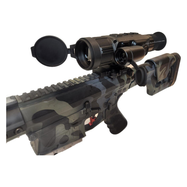Load image into Gallery viewer, Bering Optics Super Yoter LRF Thermal Rifle Scope With Laser Rangefinder For Medium To Long-Range Night Hunting Installed On Picatinny Rail