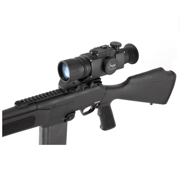 Load image into Gallery viewer, Bering Optics Trifecta Night Vision Rifle Sight 3x50 With High Performance CORE+ Tube Technology On A Rifle - Front View
