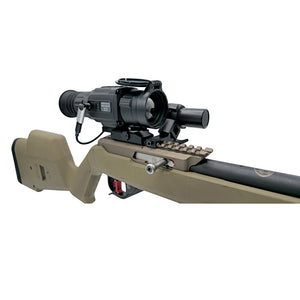 Bering Optics Hogster Thermal Scope With Picatinny Mountable External Battery Pack Installed On Ruger-Platform Rifle For Night Hunting