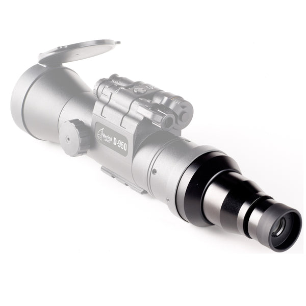 Load image into Gallery viewer, Bering Optics 2.0x Detachable Eyepiece Shown Installed On D-950 NV Clip-On Attachment Converting It To A Night Vision Monocular
