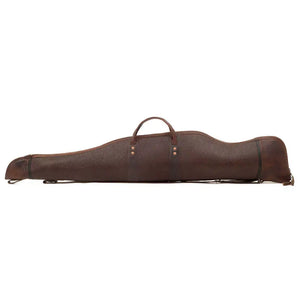 Premium Leather Scoped Hunting Rifle Case - Espresso Color - Left Side
