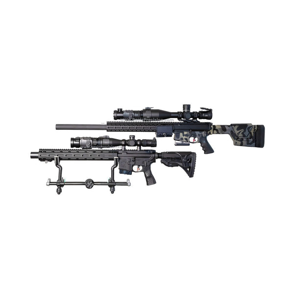 Load image into Gallery viewer, Bering Optics SUPER YOTER-C Thermal Clip-On Attachment with 50mm lens and 640x480 pxl. resolution and VOx core installed on AR-10 Integrally-Suppressed Rifle Using Through-Lever Adaptor Is Compared To Bering  Optics HOGSTER-C Thermal Clip-On Attachment with 42mm lens and 384x288 pxl. resolution and VOx core installed on AR-15 Integrally-Suppressed Rifle Using Through-Lever Adaptor
