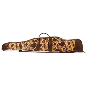 Camouflage-patterned scoped rifle case on a white background - Left Side