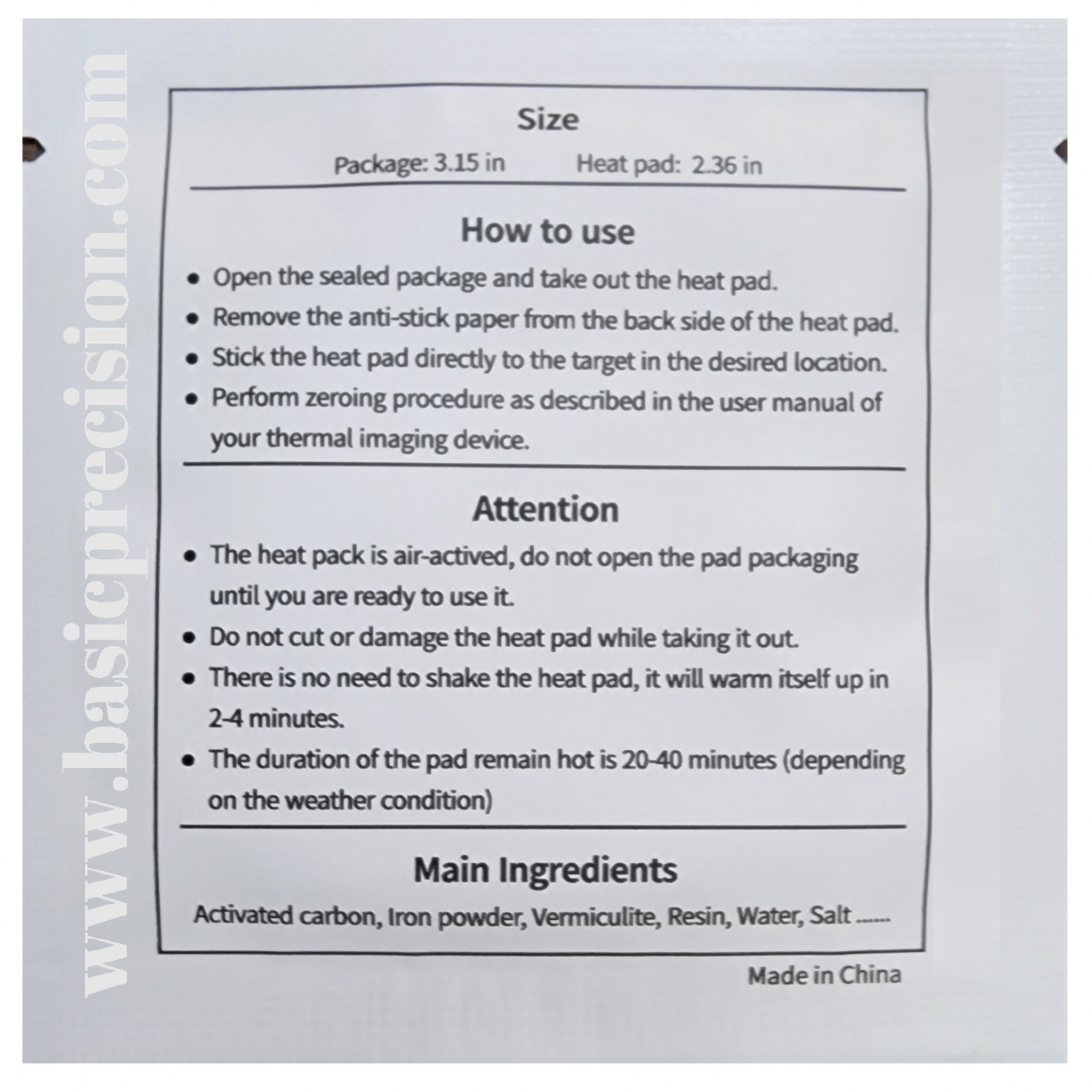 Bering Optics SelfHeating Thermal Targets for Precise Zeroing Basic Precision