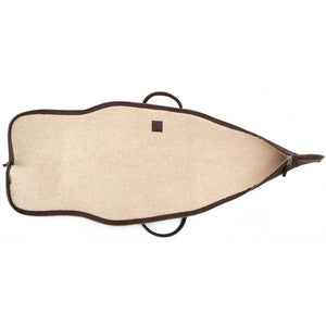 Premium Leather Scoped Hunting Rifle Case - Smoke Color Outside, White Interior Inside