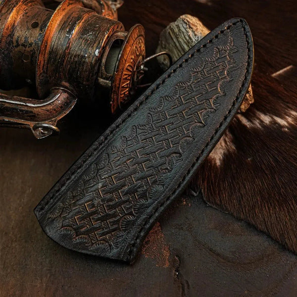 Load image into Gallery viewer, 8.6" Handmade Damascus Hunting Knife – Full Tang Wood Handle

