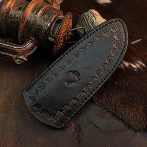 8.3" Handmade Damascus Hunting Knife – Full Tang Wood Handle