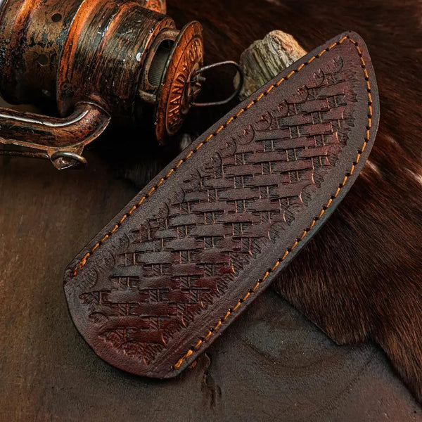Load image into Gallery viewer, 9.6" Handmade Damascus Tanto Hunting Knife – Full Tang Resin Handle
