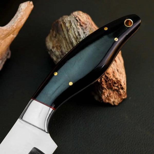 Load image into Gallery viewer, 8.6" Handmade Drop Point Skinner Knife – Full Tang Resin Handle
