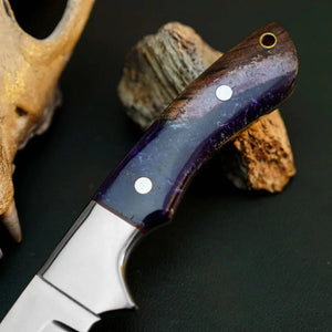 9.0" Handmade Drop Point Skinner Knife – Stainless Steel Resin Handle