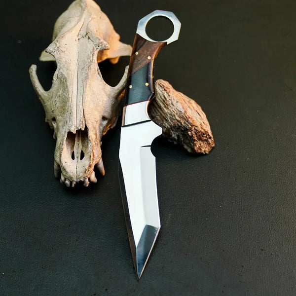 Load image into Gallery viewer, 9.7" Handmade Stainless Steel Hunting Knife – Full Tang Wood Handle
